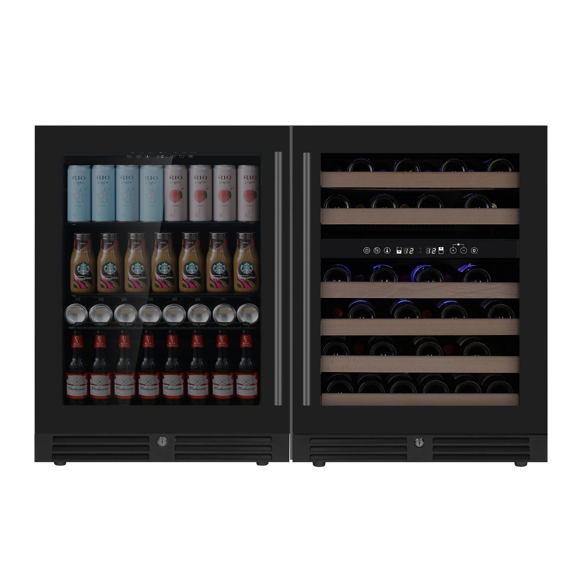 48" Ultimate Under Bench Wine Fridge and Bar Refrigerator Combo