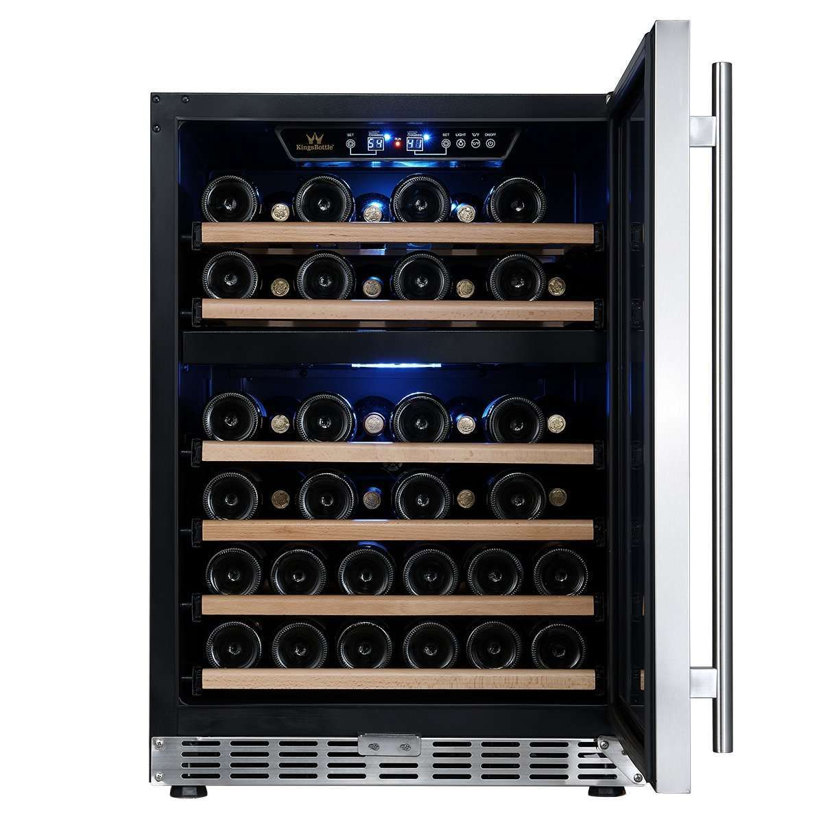 Kingsbottle KBUSF54D 24" Dual Zone Under Counter Built-in Wine Cooler