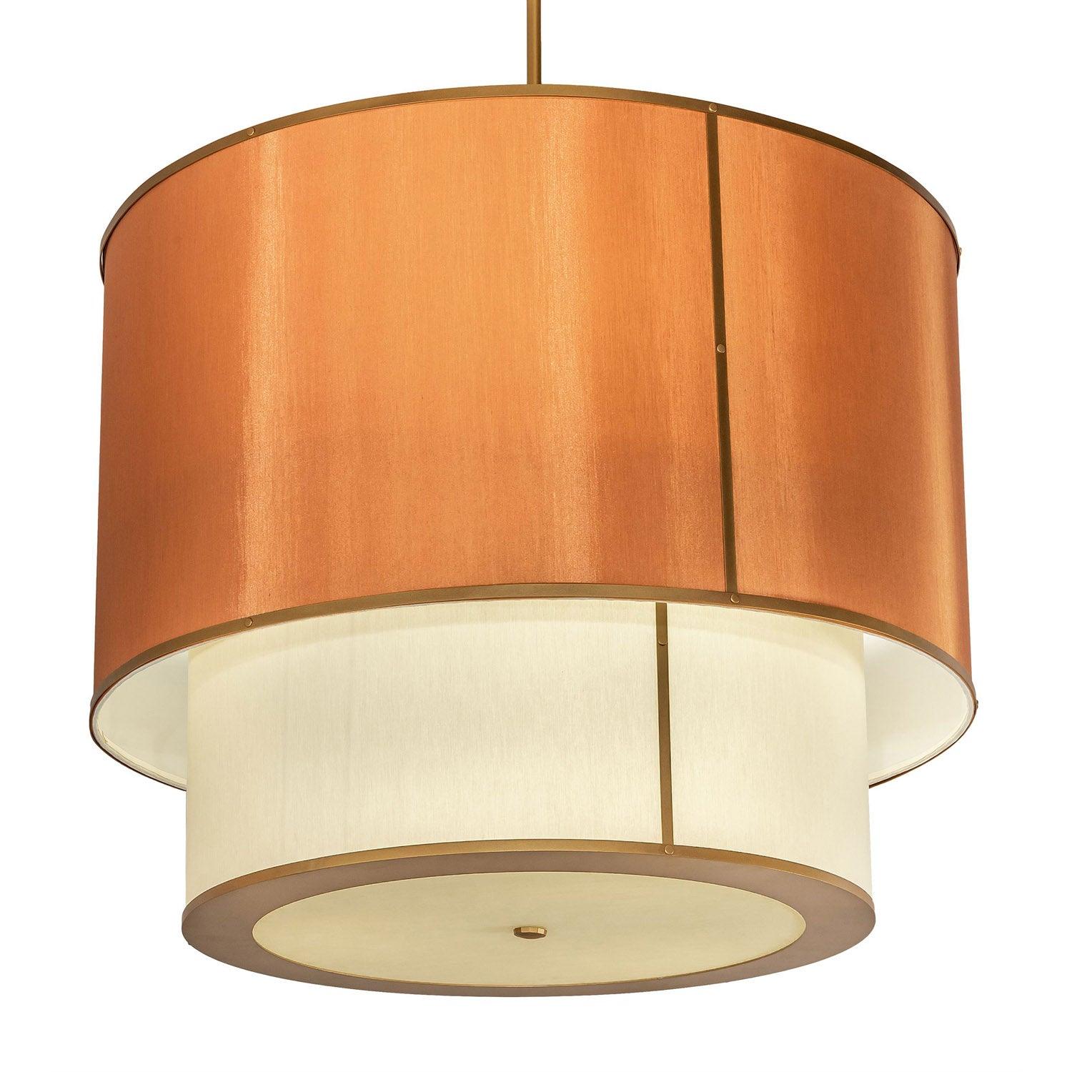Meyda 40" Wide Cilindro Textrene Two Tier Pendant