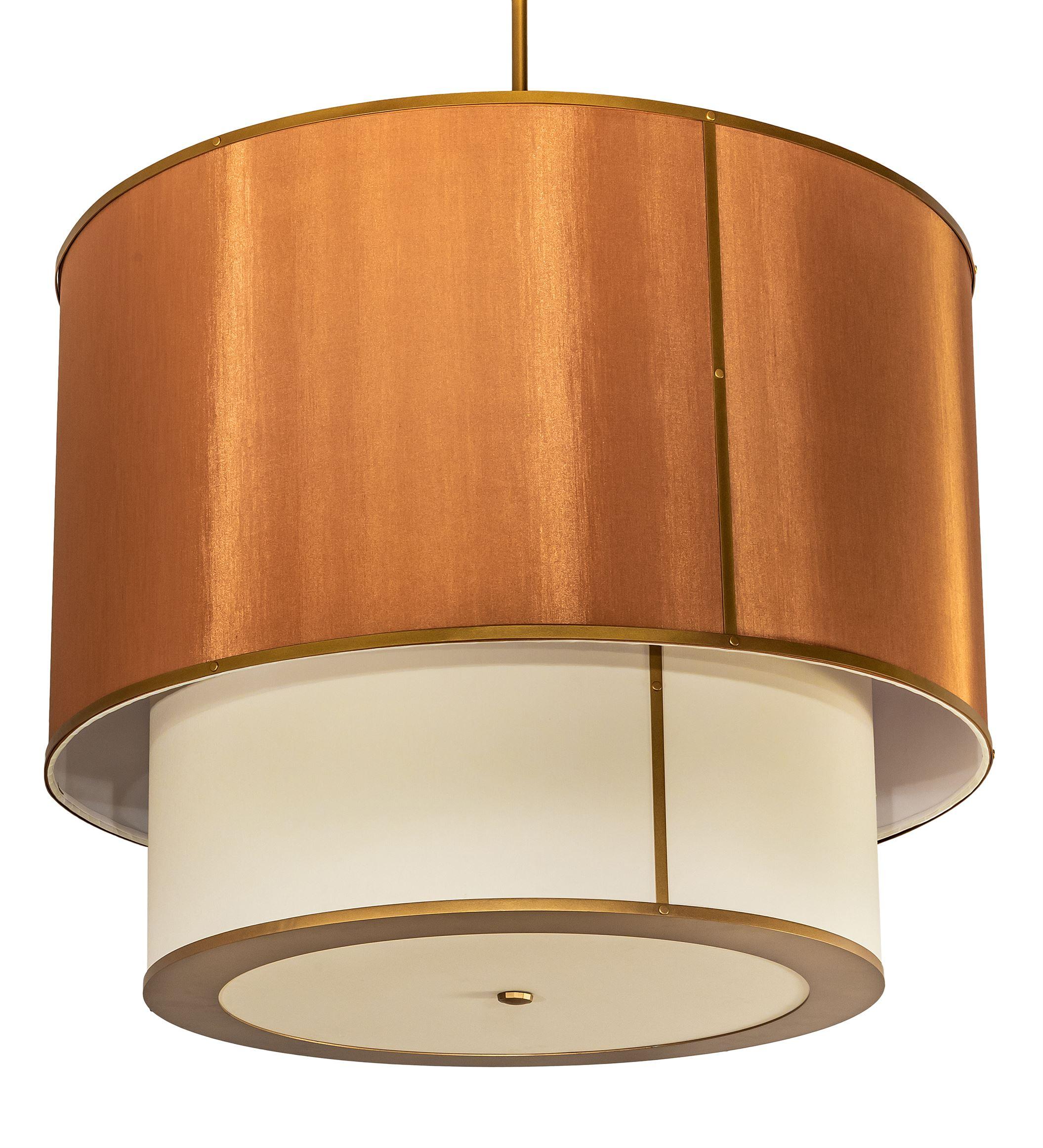 Meyda 40" Wide Cilindro Textrene Two Tier Pendant