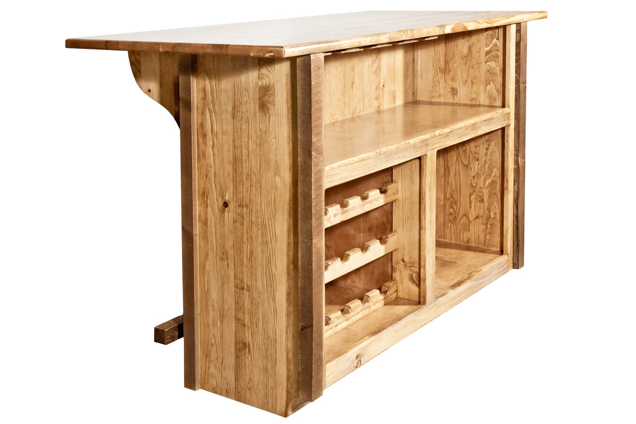 Montana Woodworks Homestead Collection Deluxe Wood Bar with Foot Rail