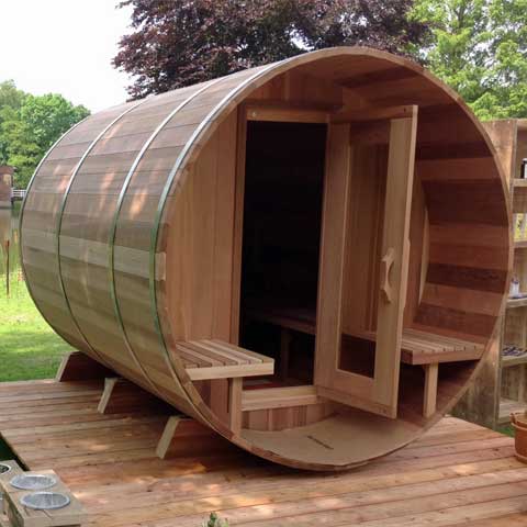 Dundalk Leisure Clear Red Cedar Barrel Sauna