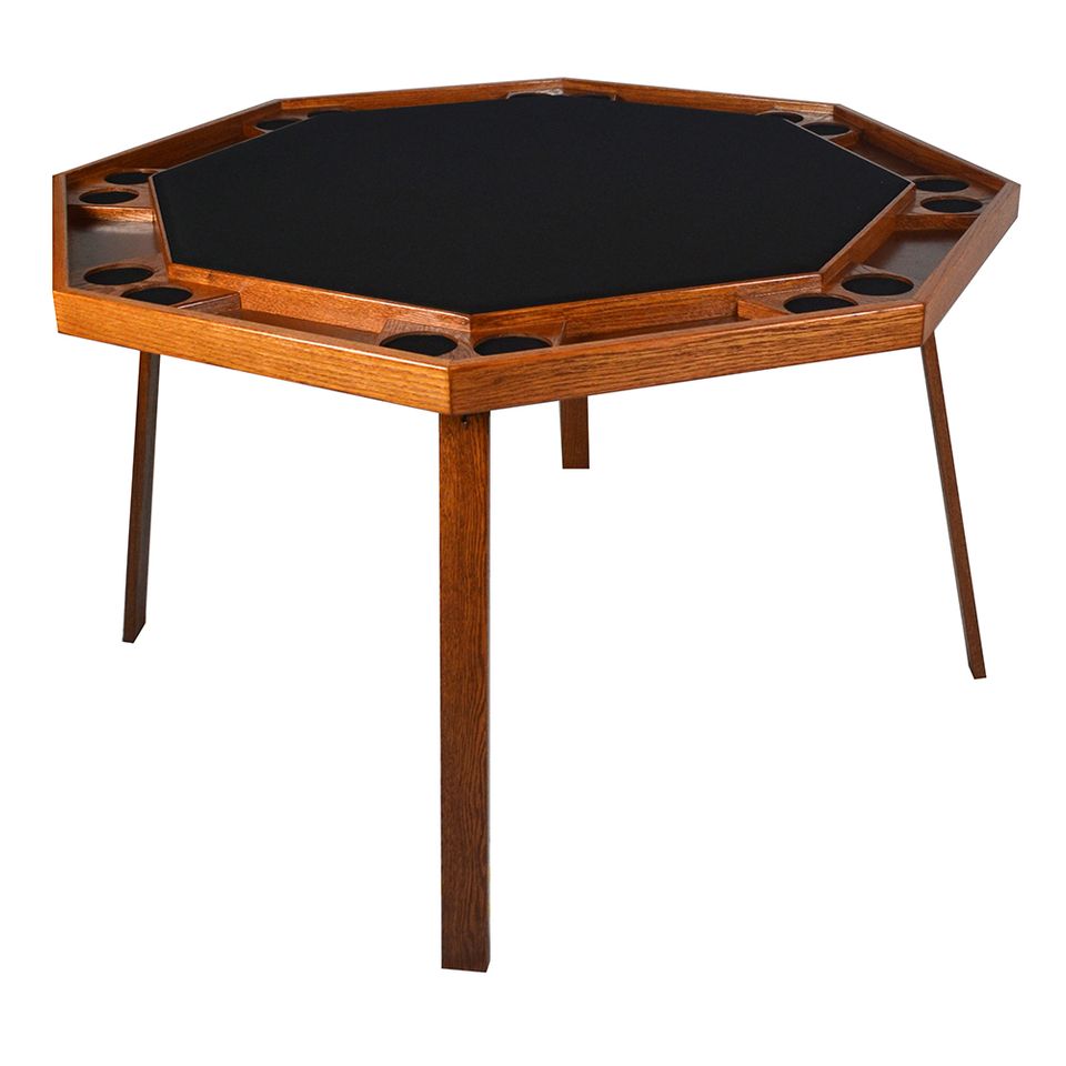 Kestell 48" Oak Folding Poker Table w/Vinyl or Fabric