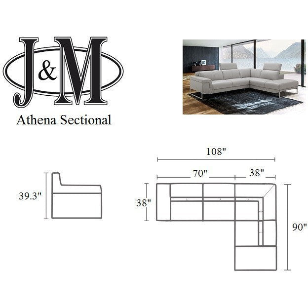 J&M Furniture Athena Leather Sectional (SKU17527)