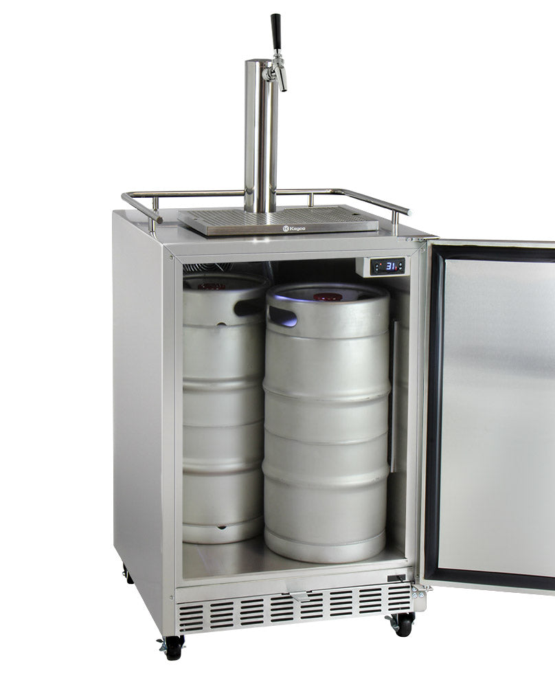Full Size Digital Commercial Outdoor Left Hinge Kegerator with X-CLUSIVE Premium Direct Draw Kit