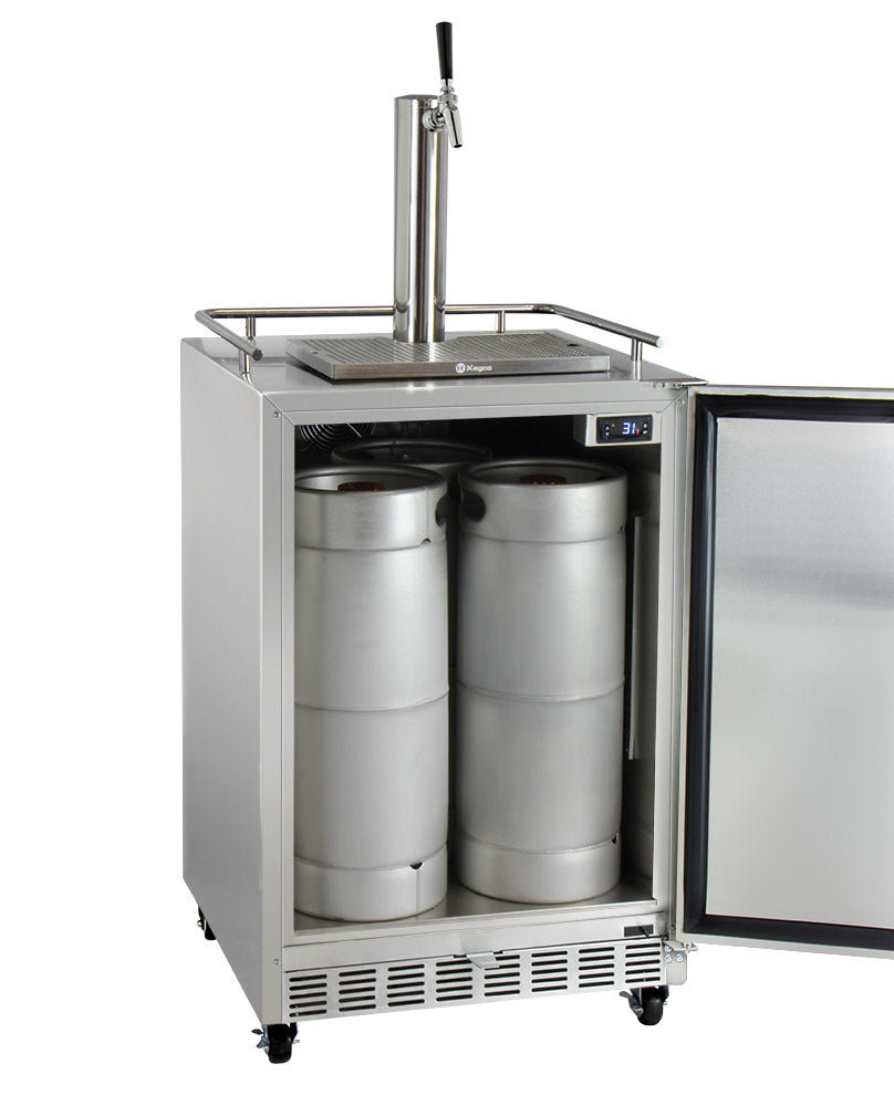 Full Size Digital Commercial Outdoor Left Hinge Kegerator with X-CLUSIVE Premium Direct Draw Kit