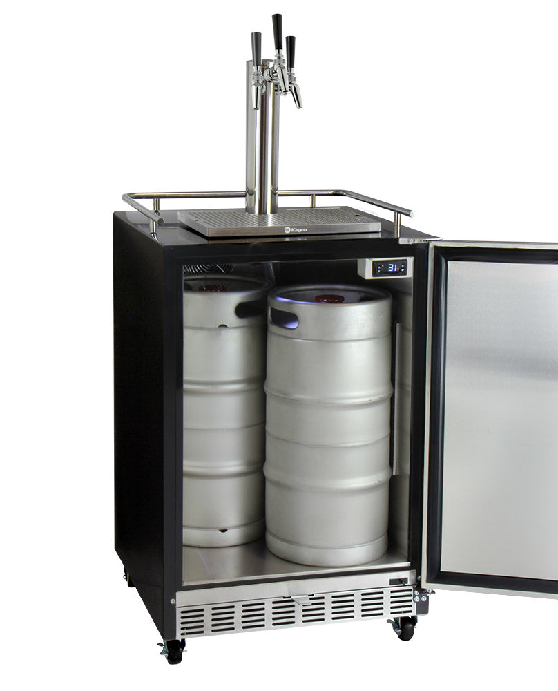 24" Wide Triple Tap All Stainless Steel Commercial BuiltIn Kegerator with Kit