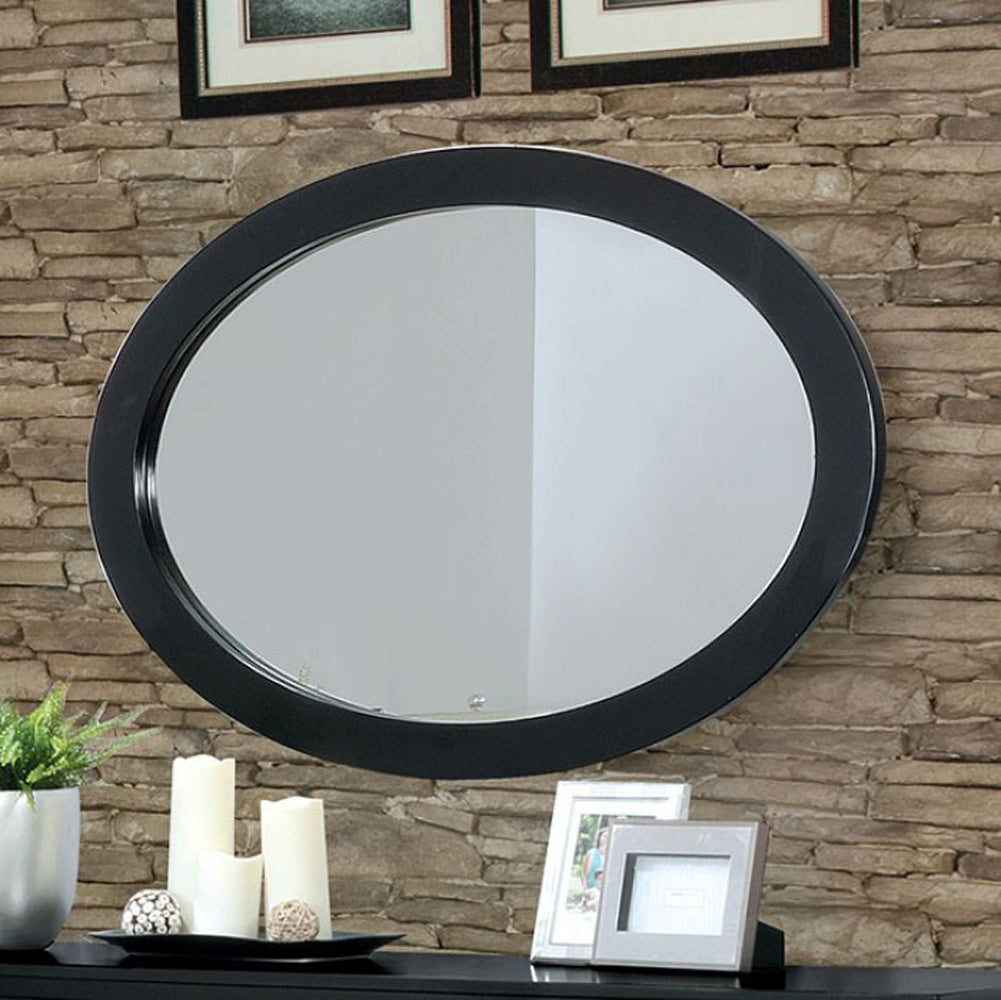 Lennart Ii Black Oval Wall Mounted Mirror By Benzara