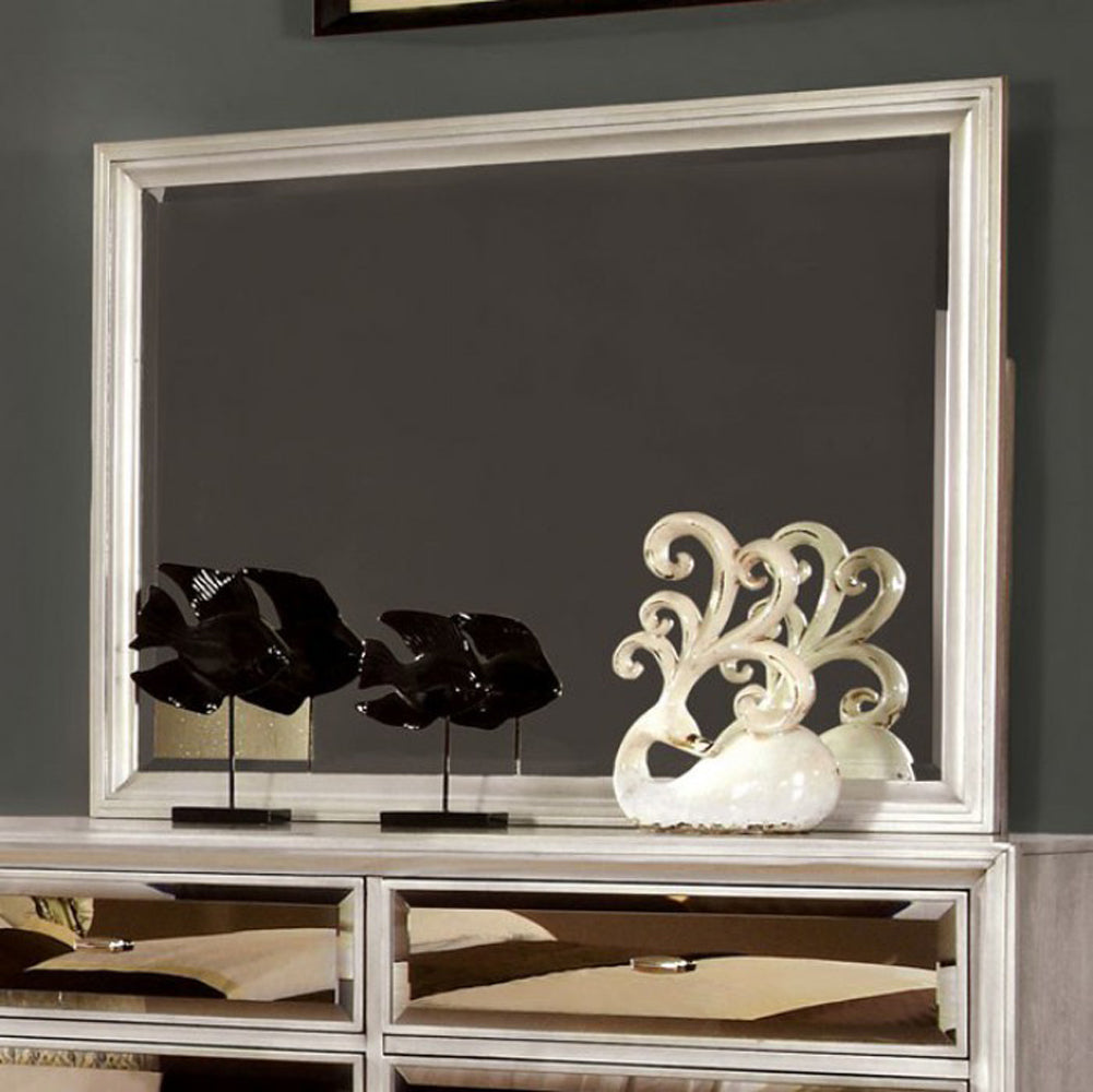 Golva Contemporary Style Mirror , Silver By Benzara