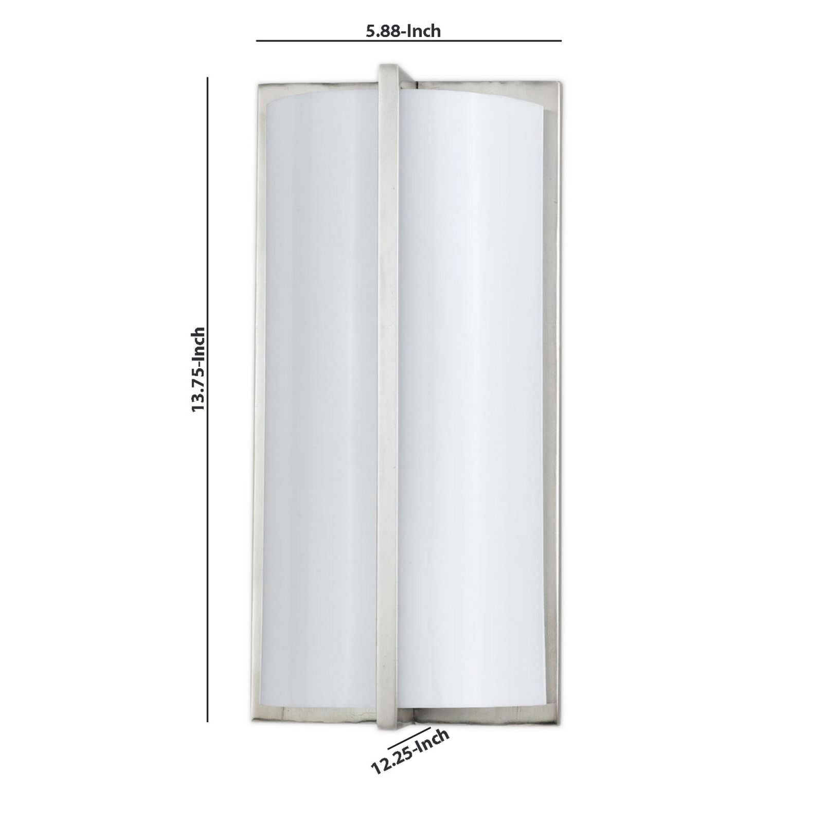 Cylindrical Shape Plc Wall Lamp With 3D Design, Set Of 4, Silver And White By Benzara