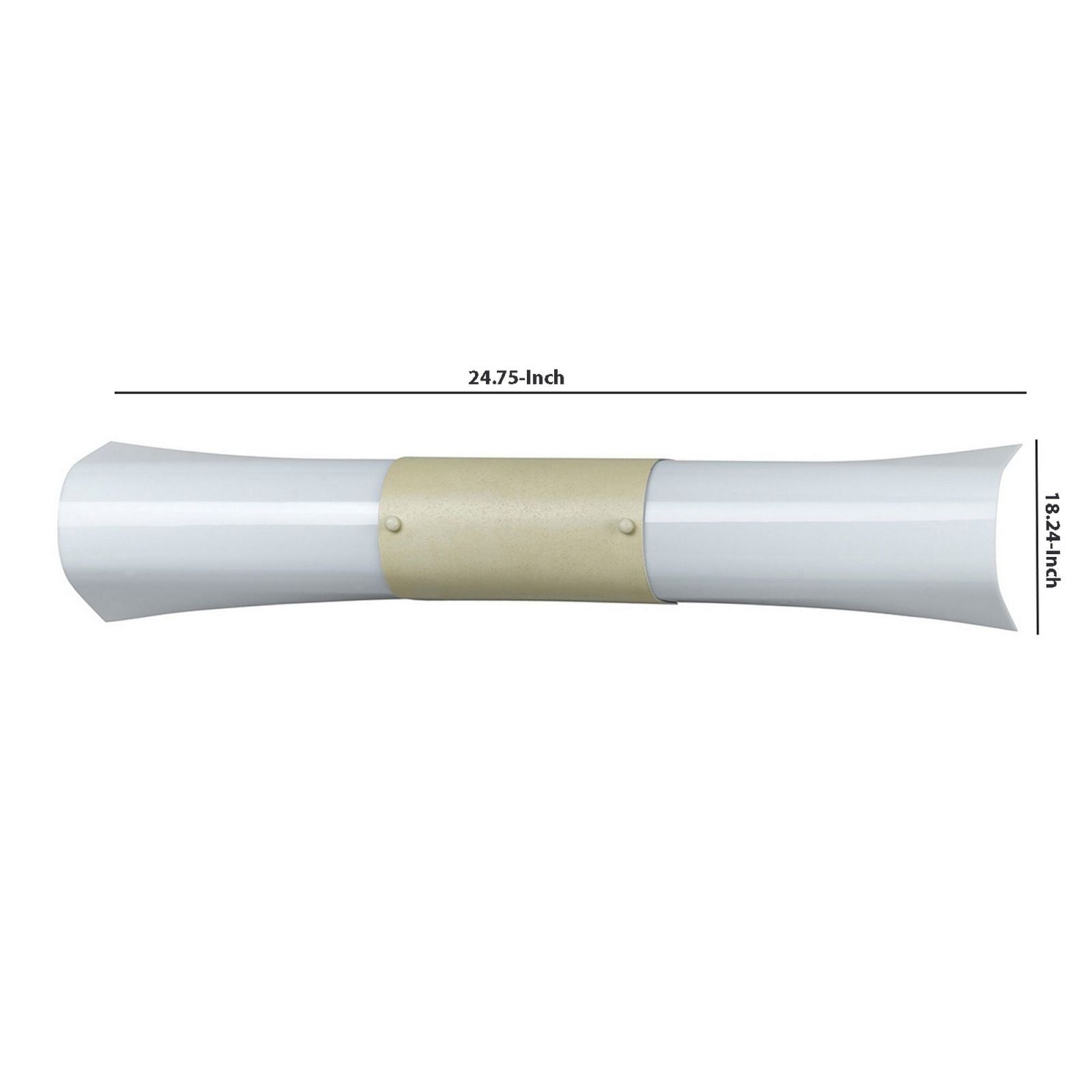 Elongated Vanity Light With Frosted Acrylic Plate, Set Of 4,White And Beige By Benzara