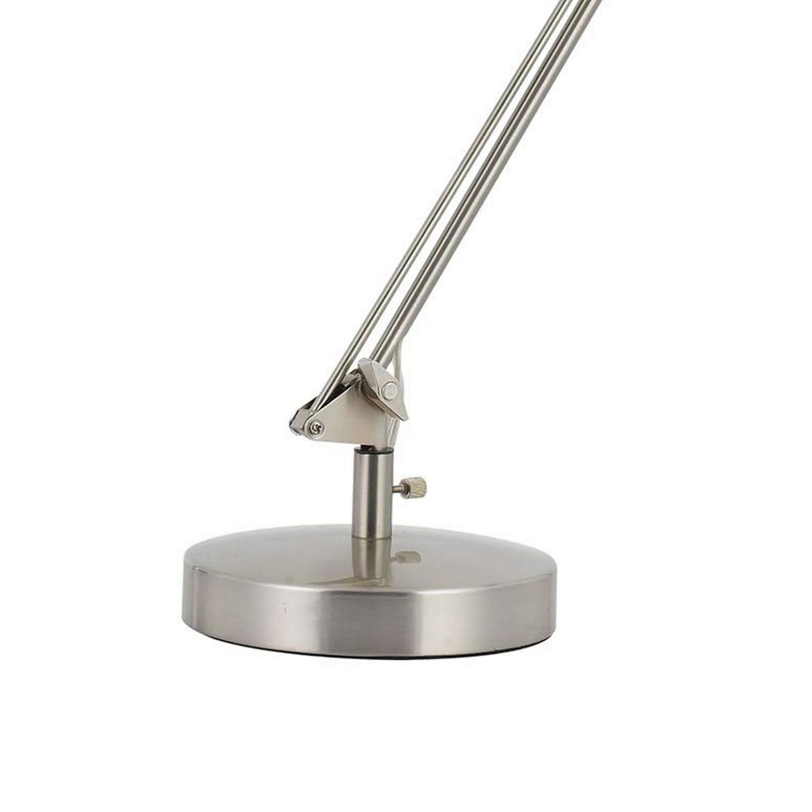 60W Metal Task Lamp With Adjustable Arms And Swivel Head, Set Of 2, Silver By Benzara
