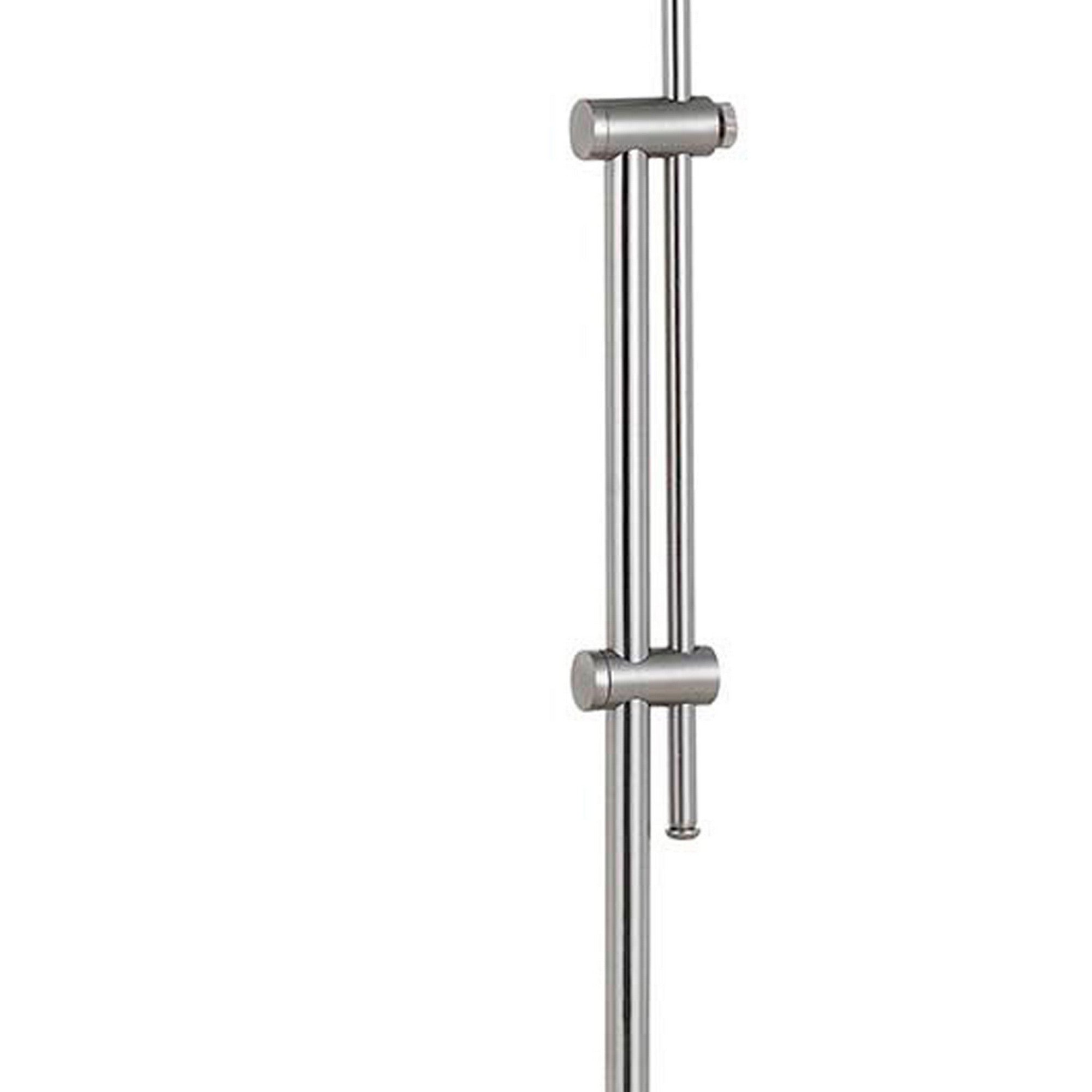 Adjustable Height Metal Pharmacy Lamp With Pull Chain Switch, Silver By Benzara