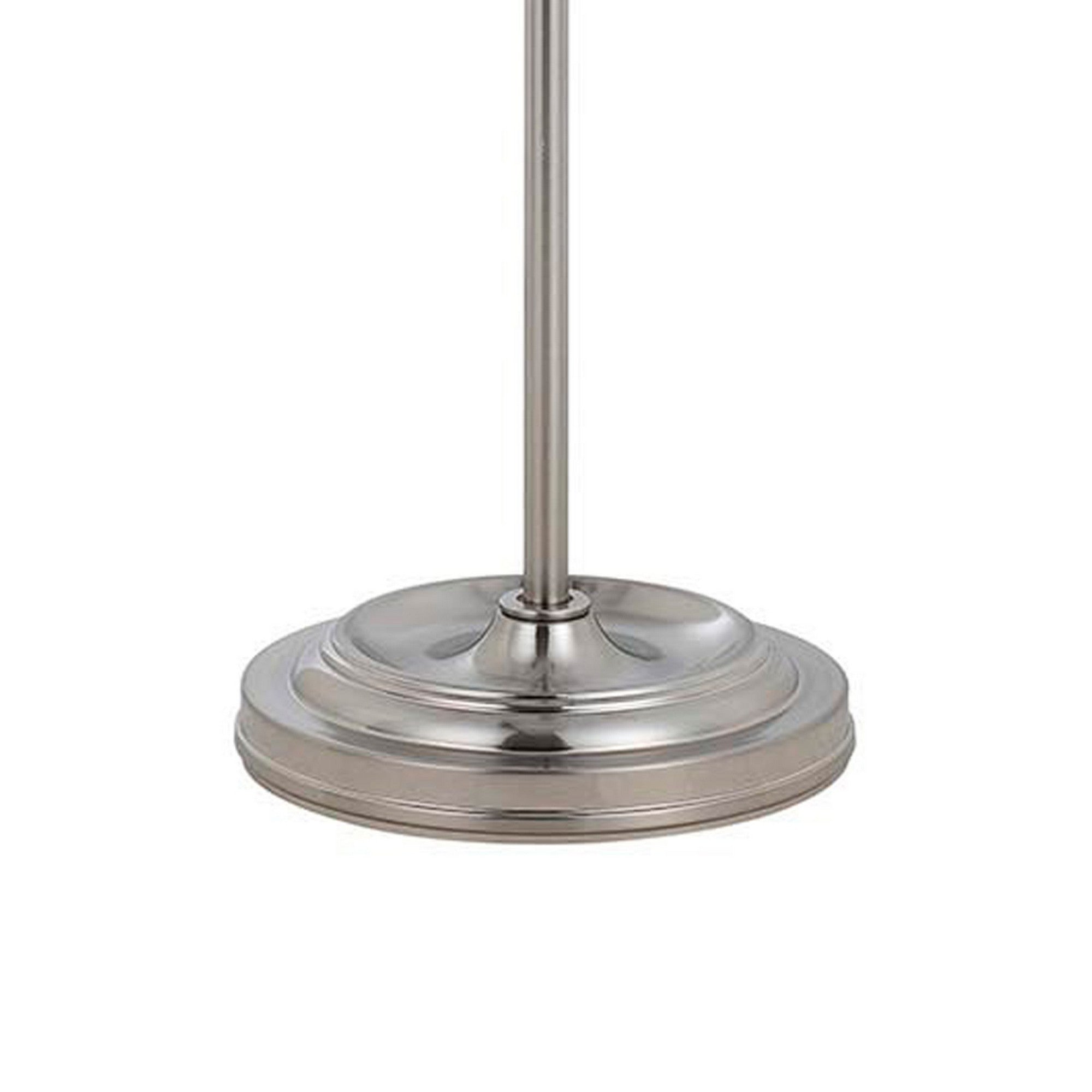 Adjustable Height Metal Pharmacy Lamp With Pull Chain Switch, Silver By Benzara