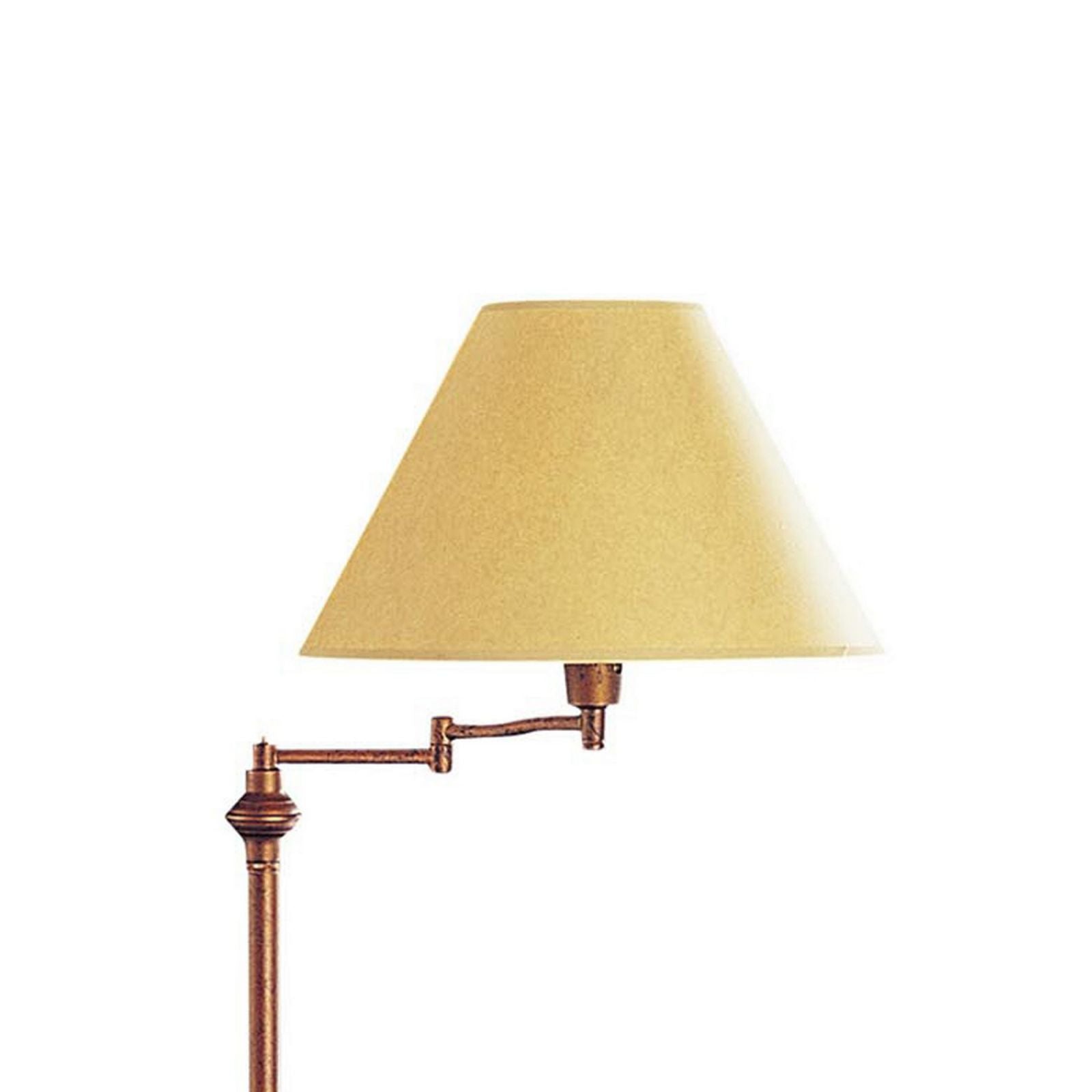 150 Watt Metal Floor Lamp With Swing Arm And Fabric Conical Shade, Bronze By Benzara