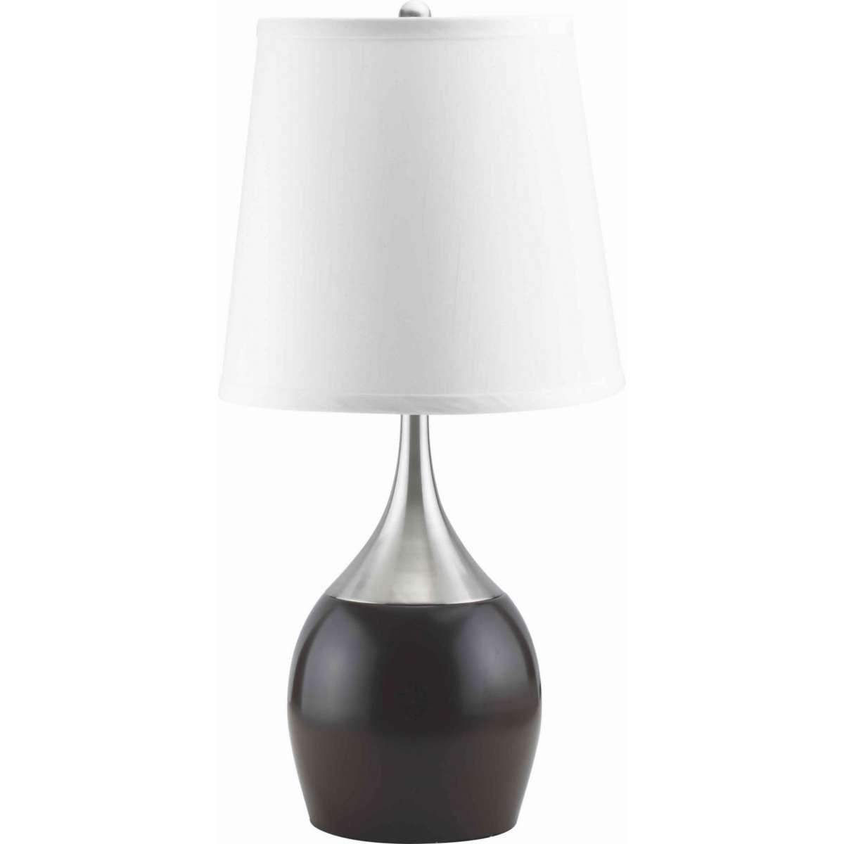Metal And Fabric Table Lamp, Set Of 2, Black And White By Benzara