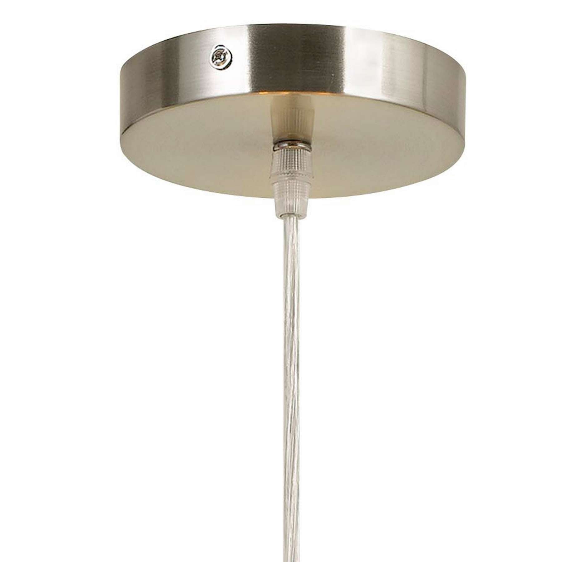 60W X 3 Drum Shade Pendant Fixture, Beige And Silver By Benzara