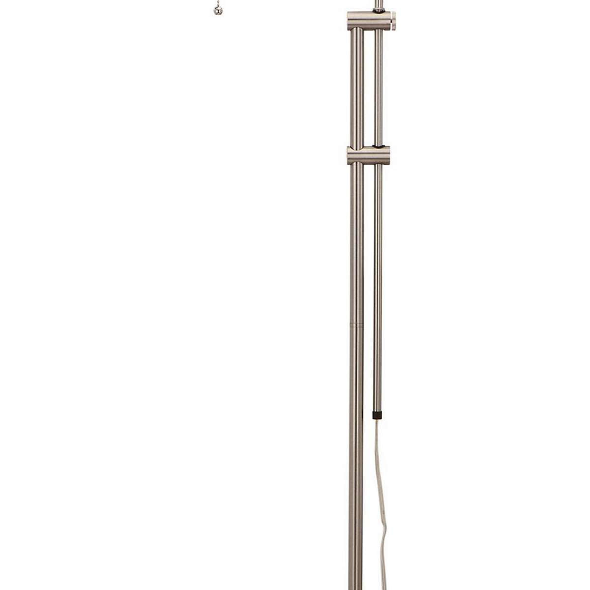 Metal Rectangular Floor Lamp With Adjustable Pole, White By Benzara