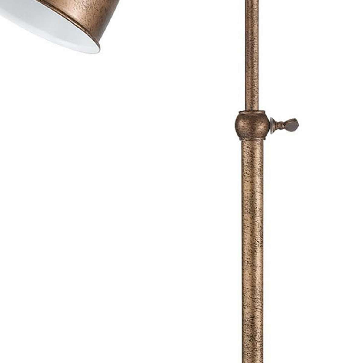 Metal Round 25" Table Lamp With Adjustable Pole, Bronze By Benzara