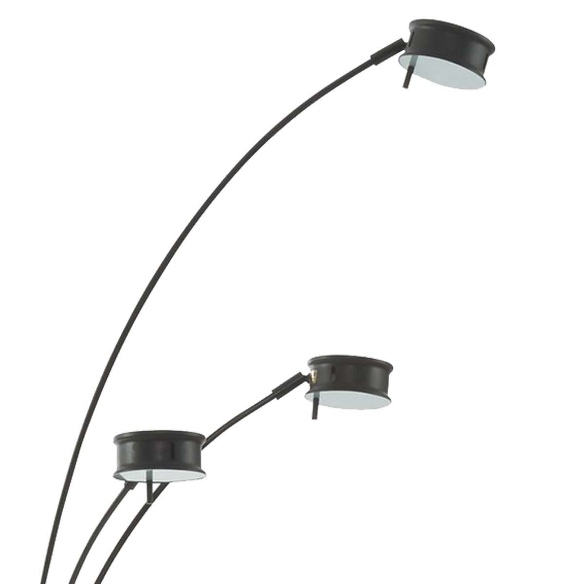 5 Light Metal Arc Lamp With Diffuser And Dimmer Switch, Black By Benzara
