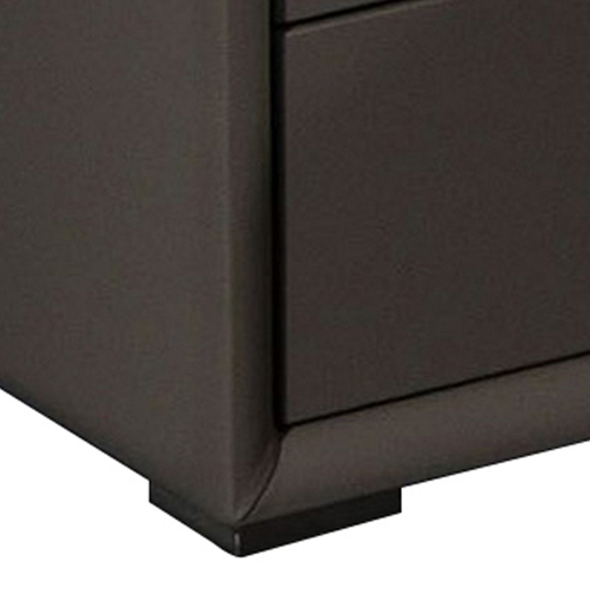 Benzara BM226959 Leatherette Wooden Nightstand with 2 Drawers