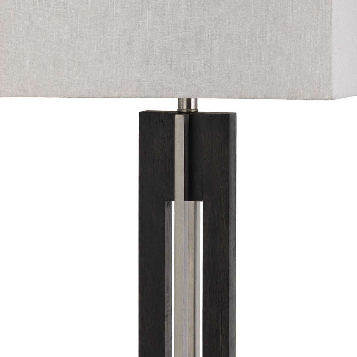 33" Metal Table Lamp With Sturdy Base, Black And White By Benzara