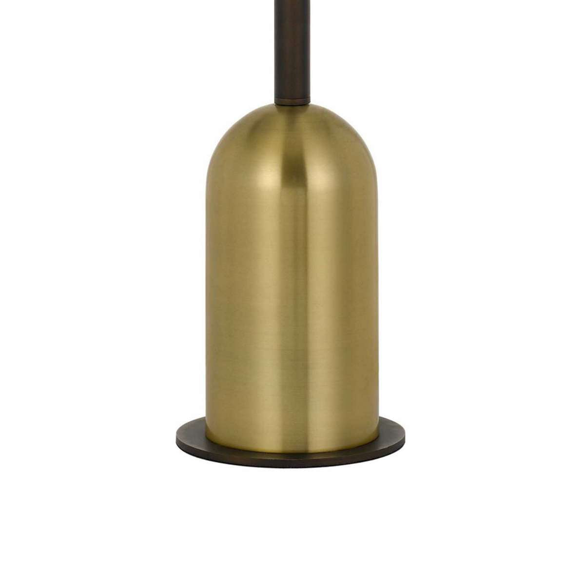 30" Metal Desk Lamp With Drum Style Shade, Brown And Gold By Benzara
