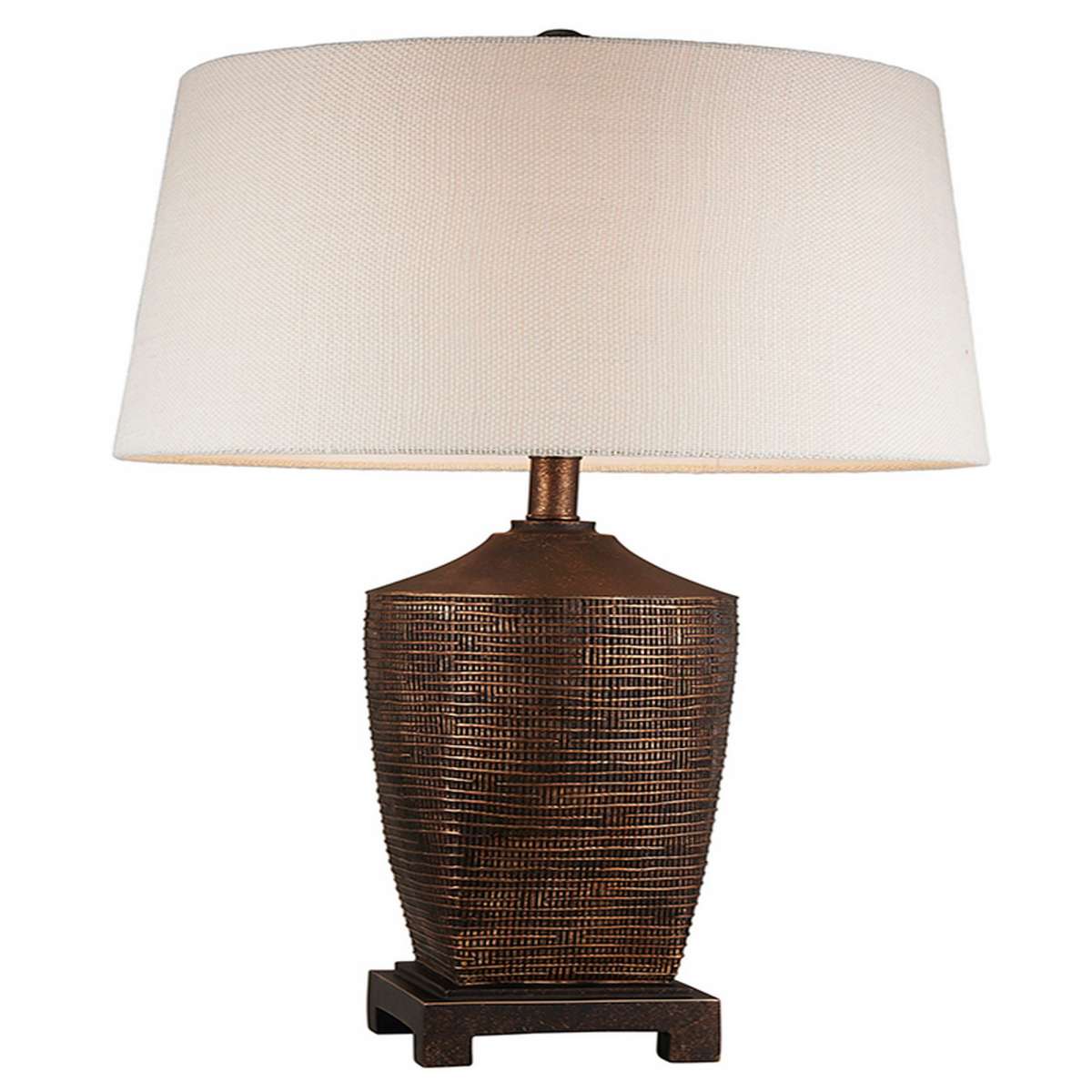 Table Lamp With Polyresin Urn Shape Base, Bronze By Benzara