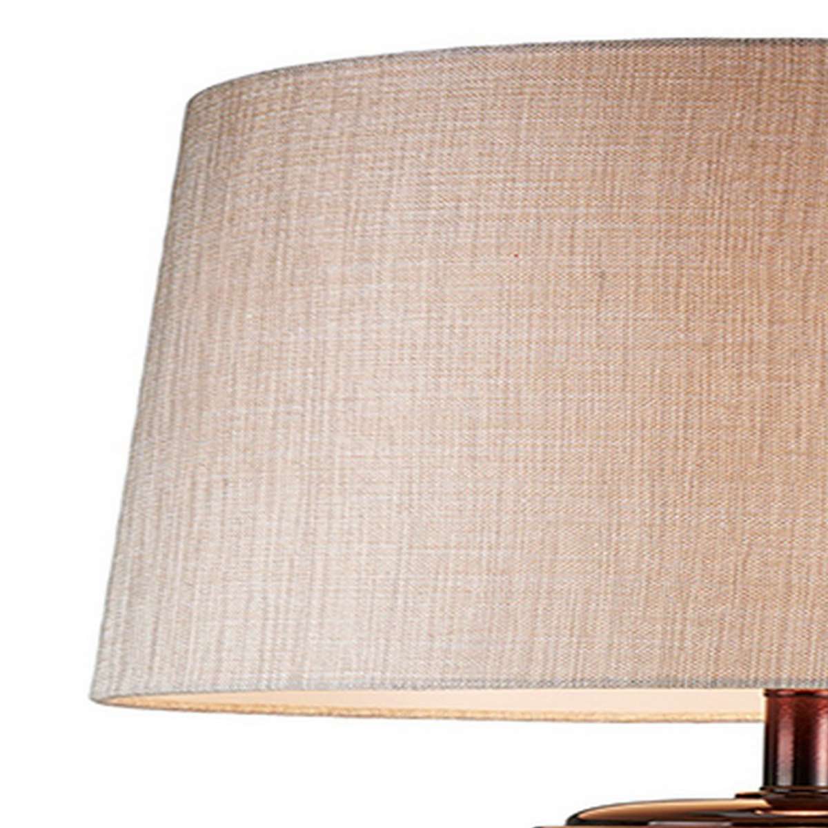Table Lamp With Colorblock Pedestal Base, Brown By Benzara