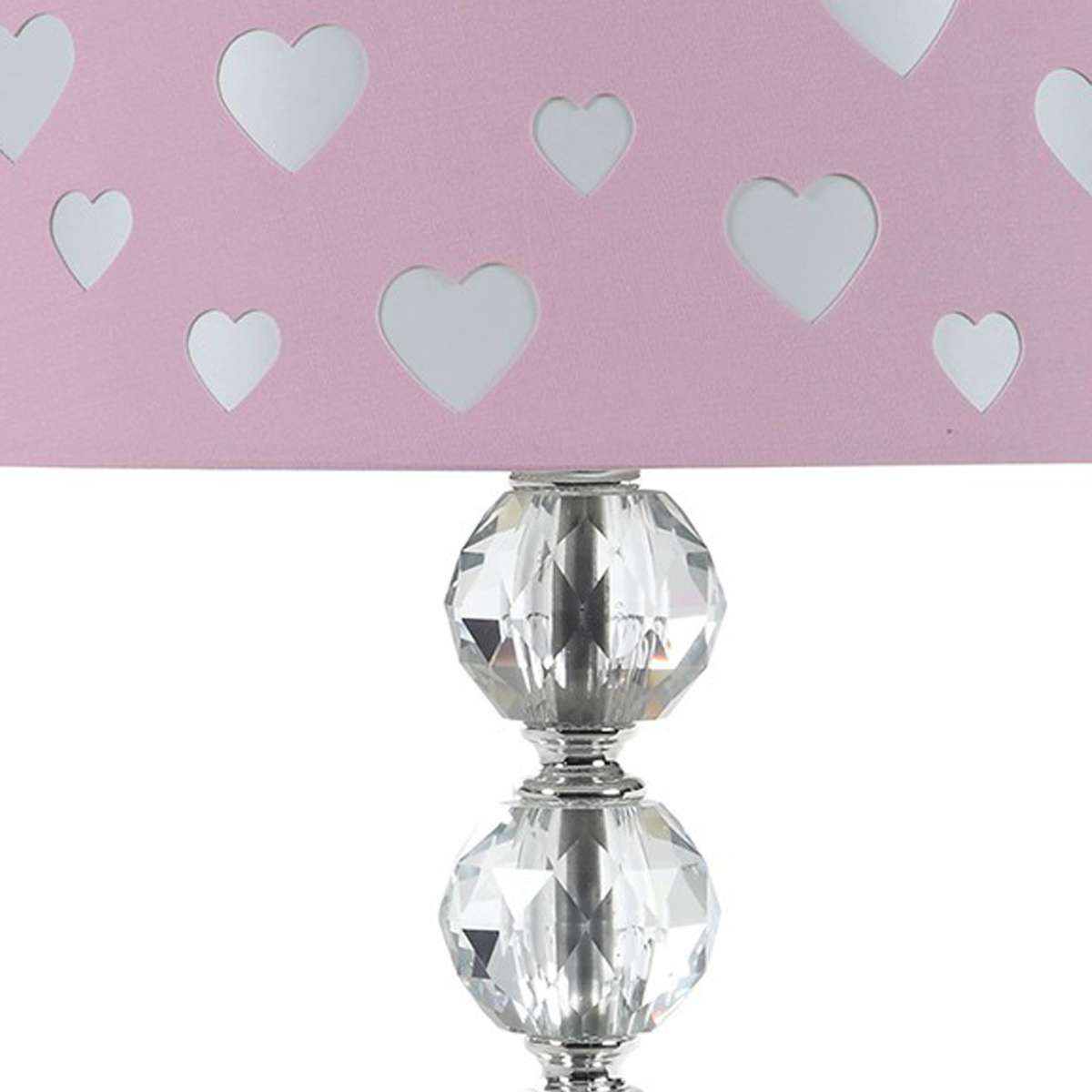 Table Lamp With Orb Stacked Base And Heart Shade, Silver By Benzara