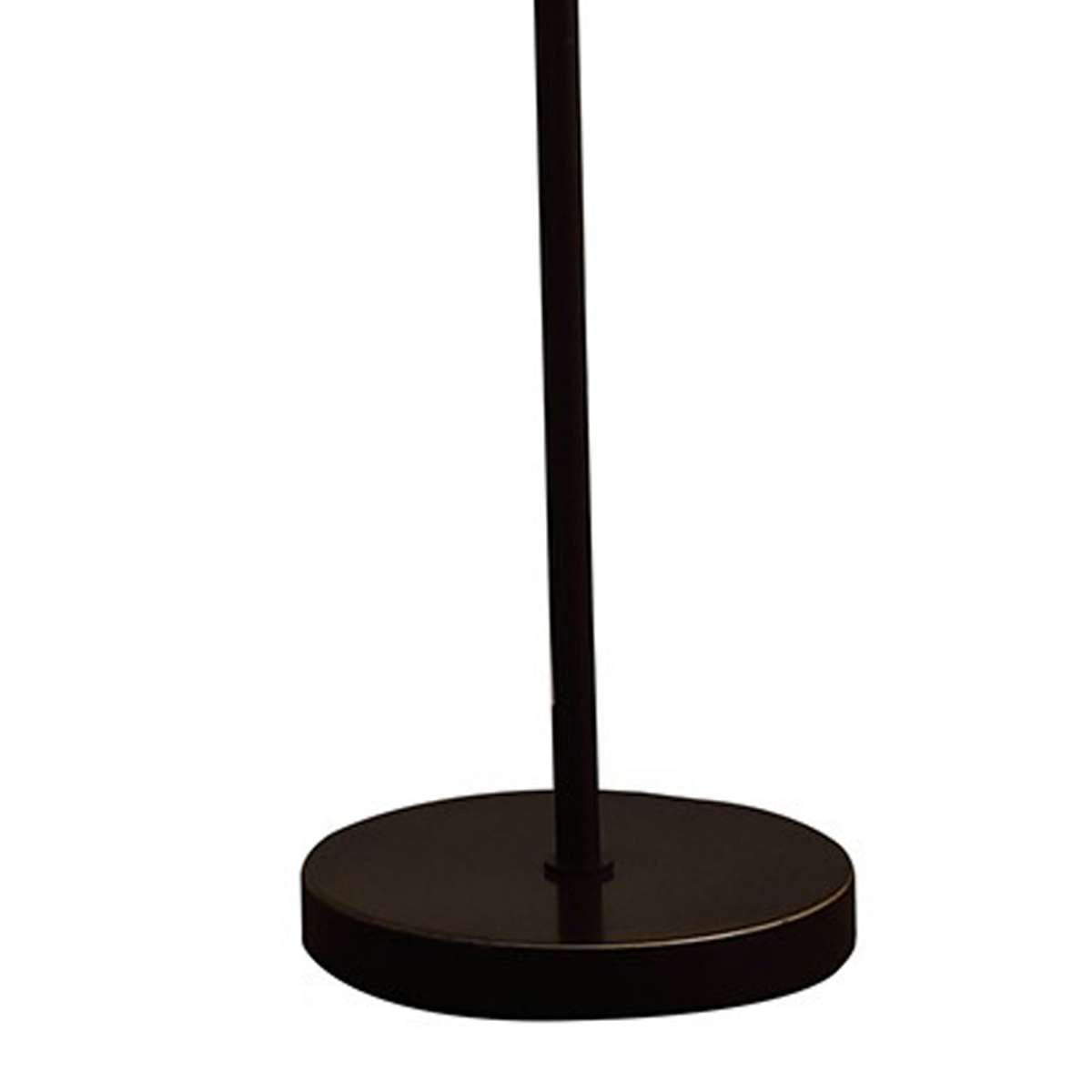 Floor Lamp With Linear Metal Base And Column Shade, Black By Benzara