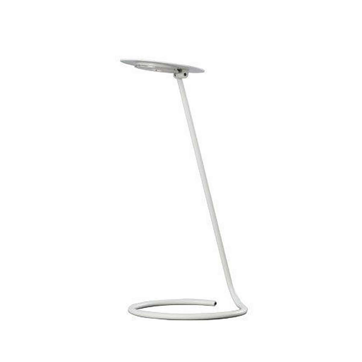 Desk Lamp With Pendulum Style And Flat Saucer Shade, White By Benzara