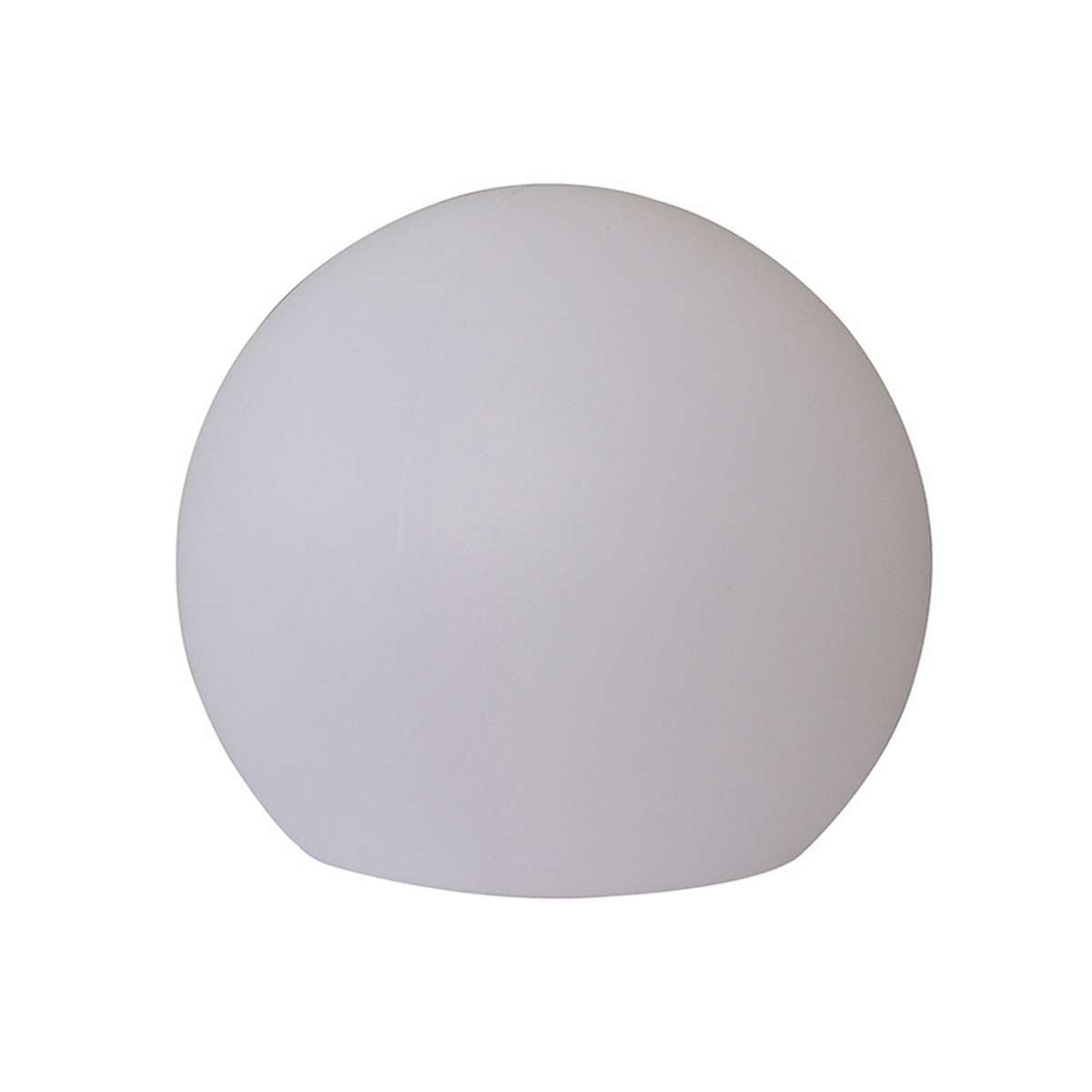 Lamp With Spherical Plastic Body And Inbuilt Led,Large,White By Benzara