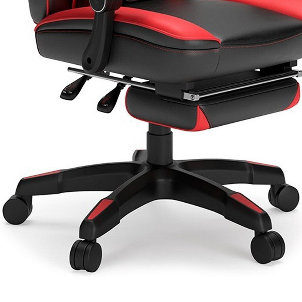 Benzara Aria 28" Vegan Faux Leather Gaming Office Swivel Chair BM283069