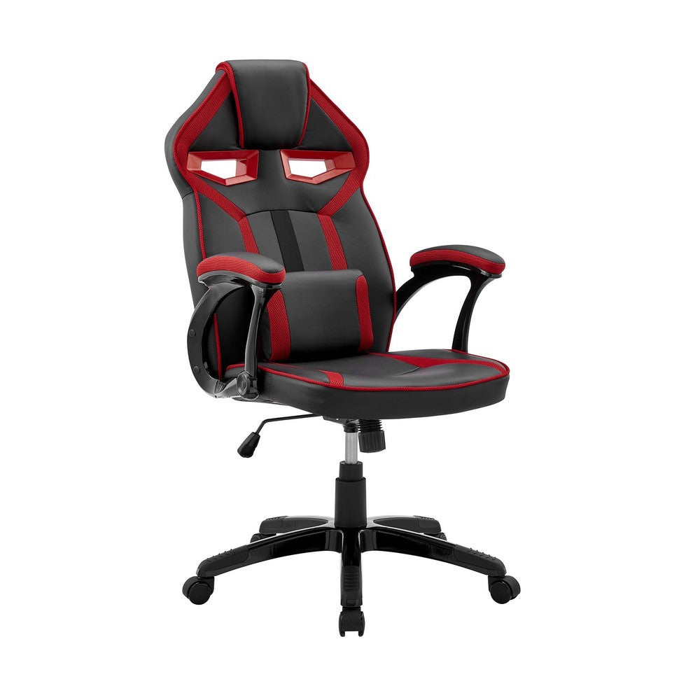 Benzara Gia 26" Ergonomic Gaming Office Chair with Vegan Faux Leather BM285286