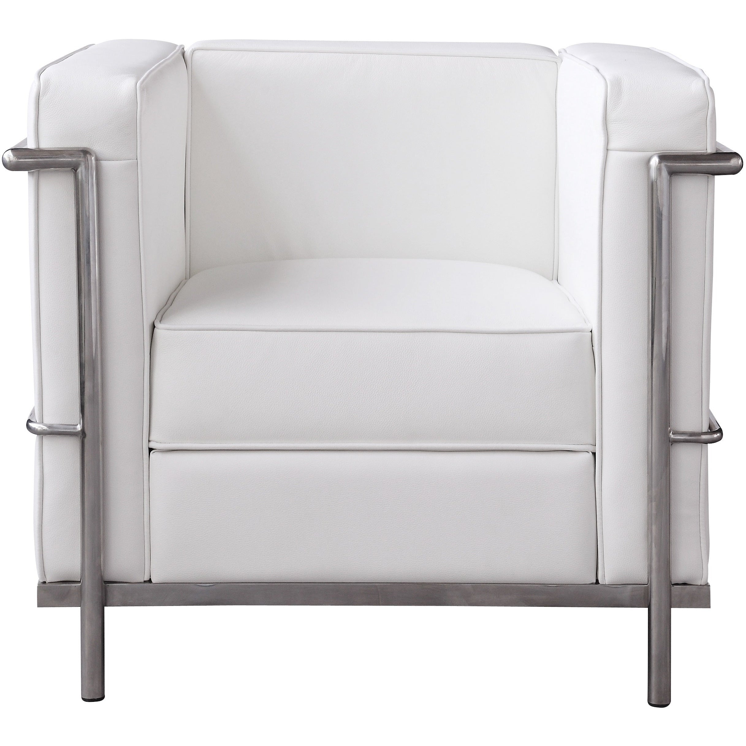J&M Furniture Cour Italian Leather Chair - White