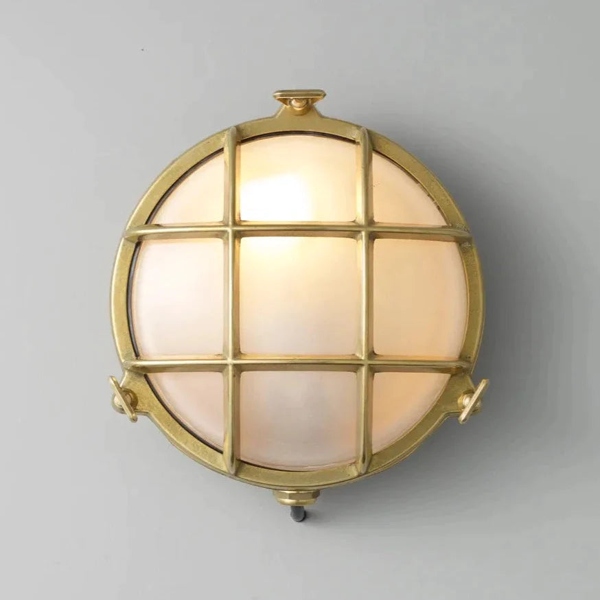 Brass Bulkhead Wall Lamp, No. 7028