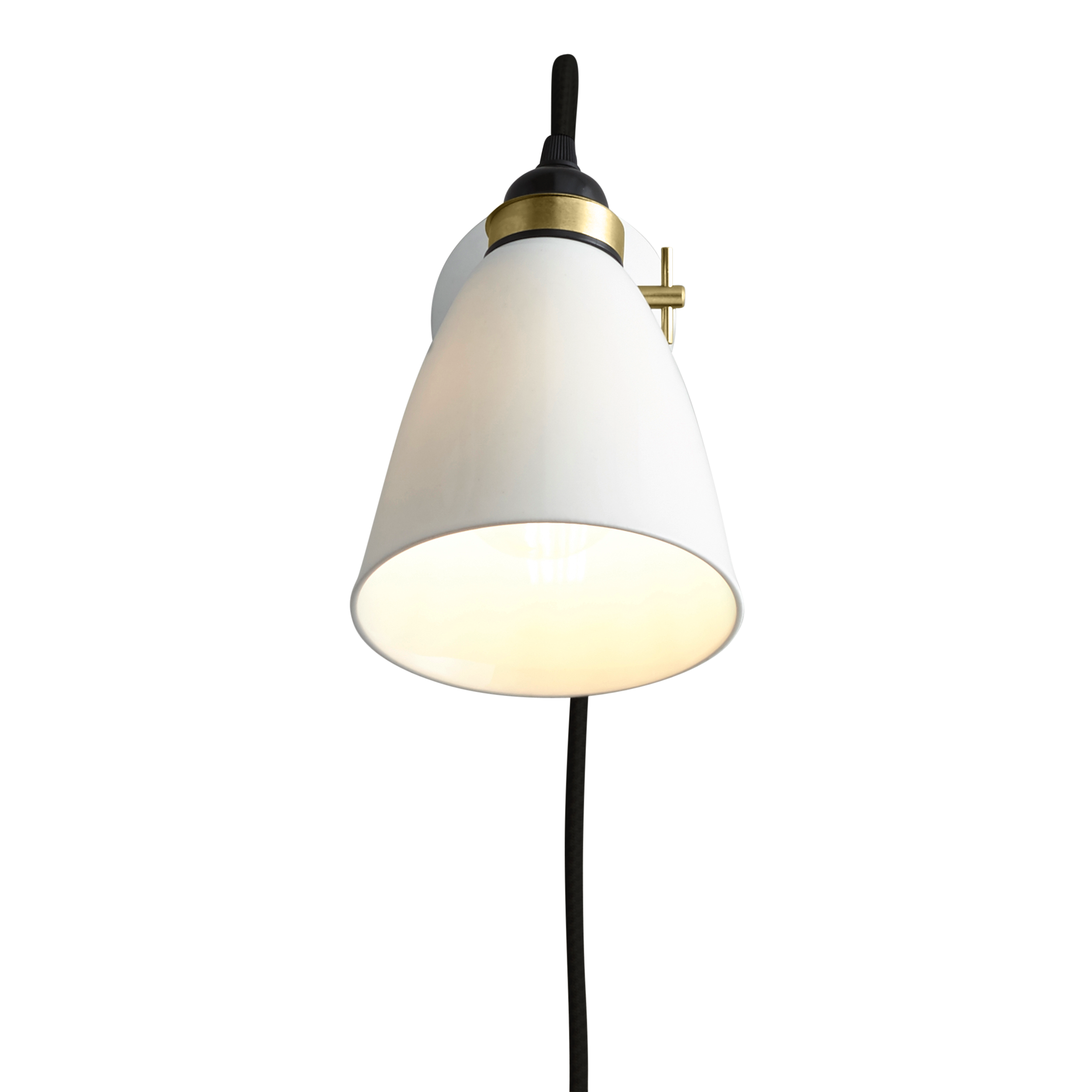 Hector 30 Wall Light, Plug with Switch, Satin Brass