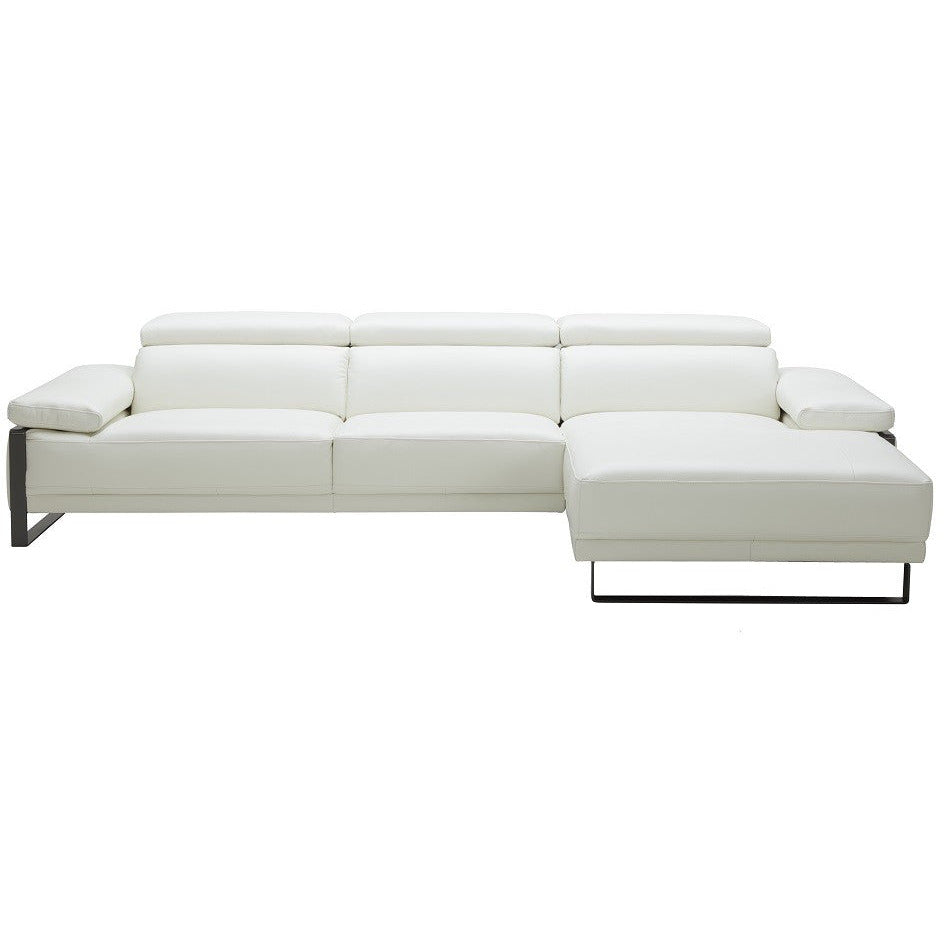 J&M Furniture Fleurier Leather Sectional in White (SKU17246)