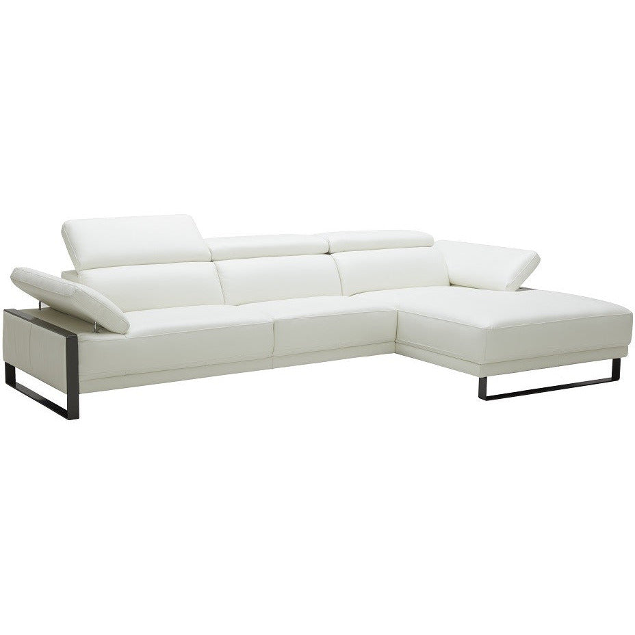 J&M Furniture Fleurier Leather Sectional in White (SKU17246)