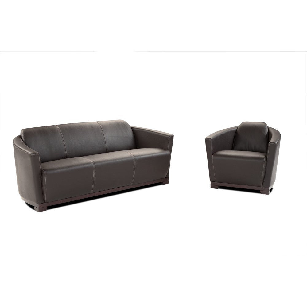 J&M Furniture Hotel Italian Leather Sofa & Chair (SKU17692)