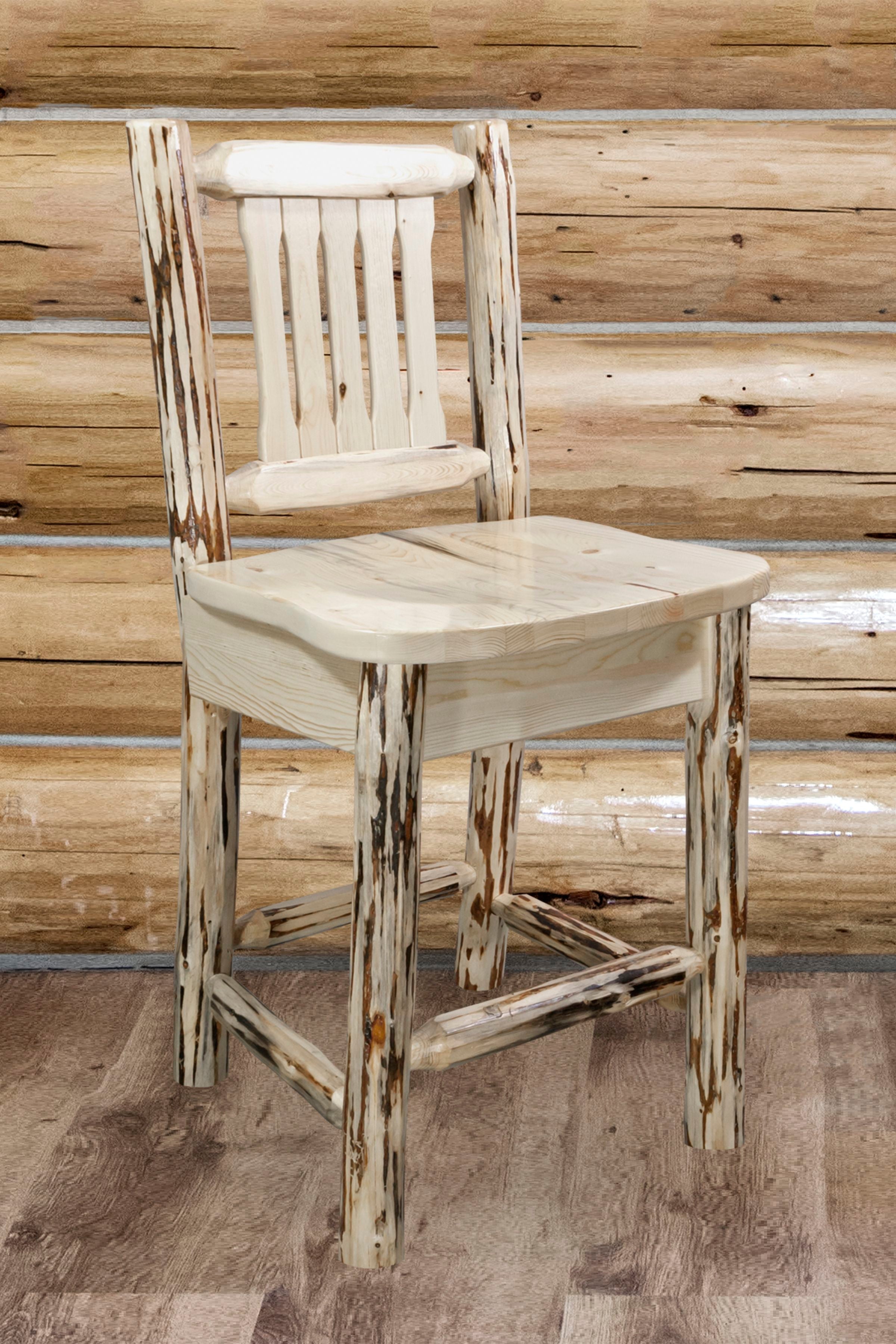 Montana Woodworks Collection Counter Height Barstool w/ Back