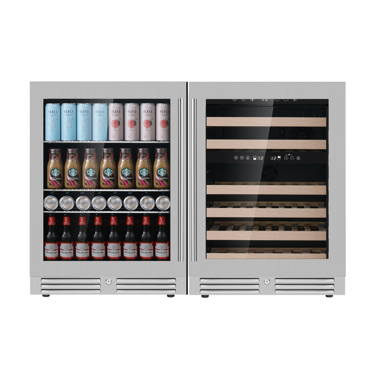 48" Ultimate Under Bench Wine Fridge and Bar Refrigerator Combo