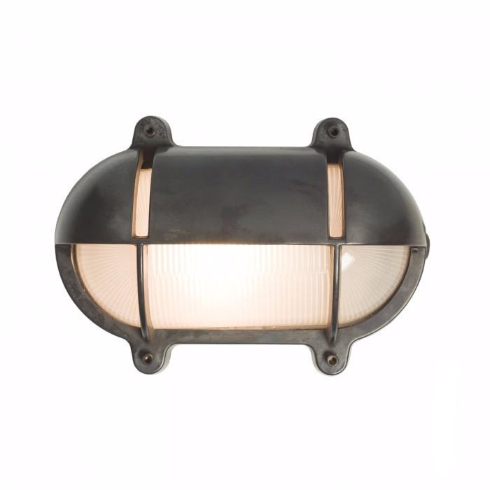 Oval Bulkhead Wall Lamp - Weathered Brass, No. 7435