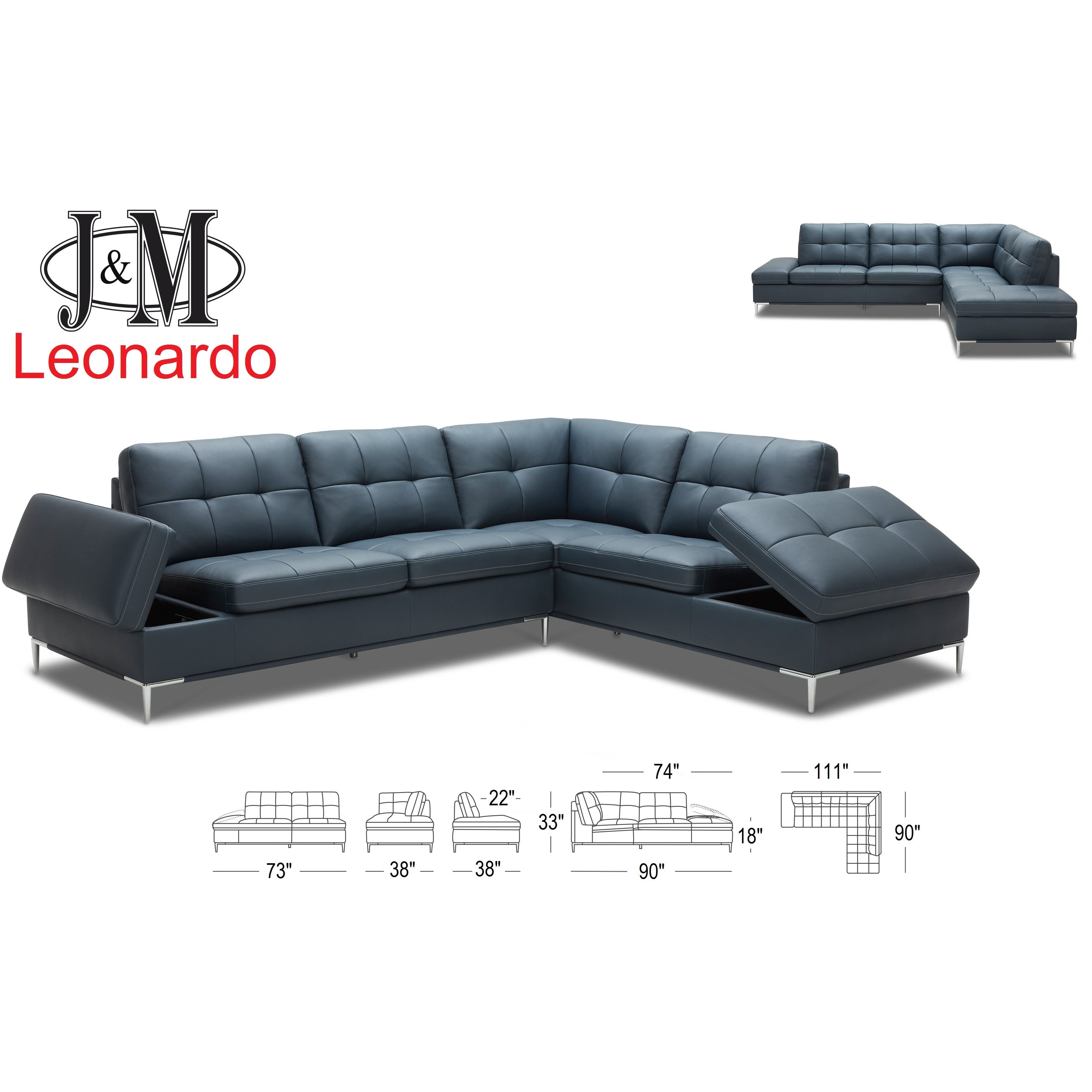 J&M Furniture Leonardo Sectional with Storage