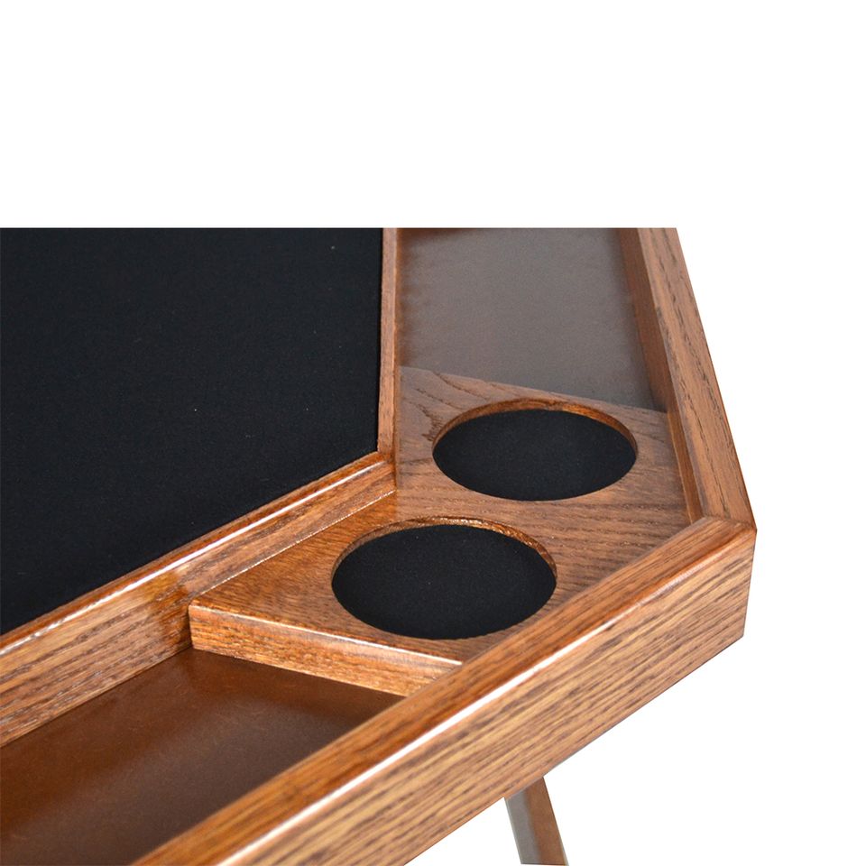 Kestell 48" Oak Folding Poker Table w/Vinyl or Fabric