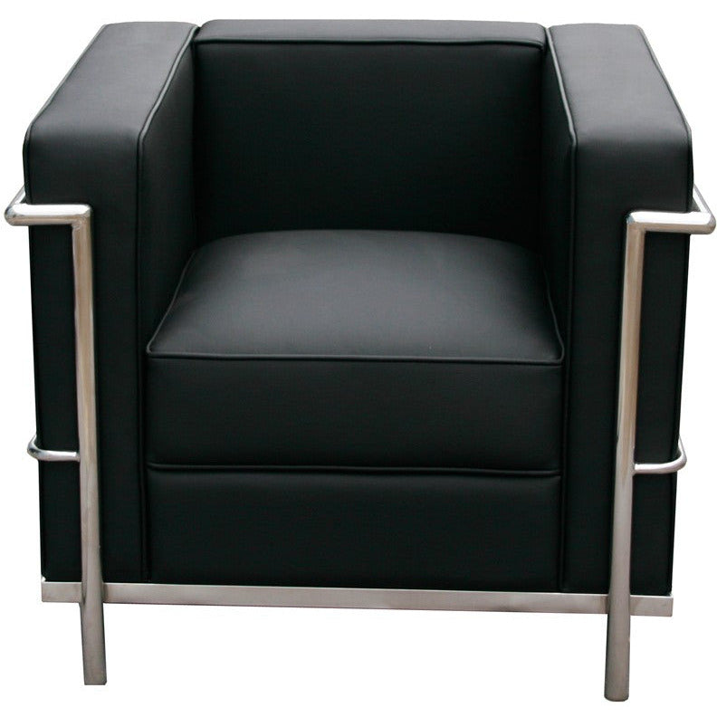 J&M Furniture Cour Italian Leather Chair - Black