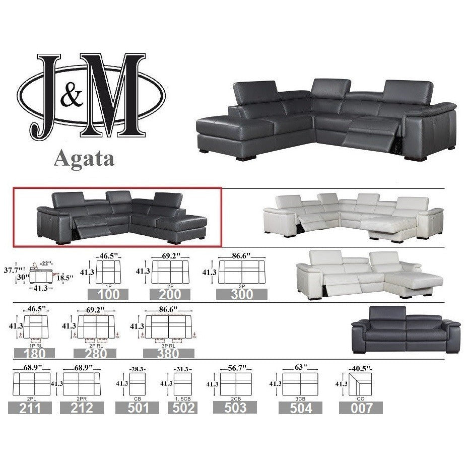 J&M Furniture Agata Premium Leather Sectional (SKU18204)