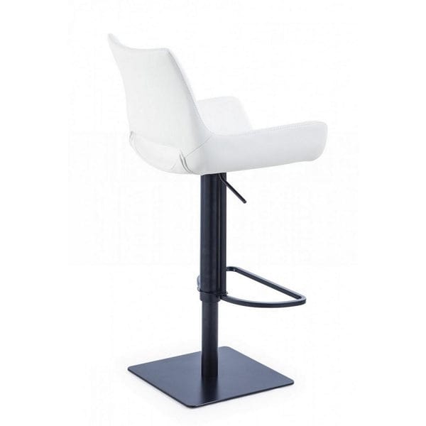 Benzara 33" Swivel Faux Leather Bar Stool with Countered Seat BM232279