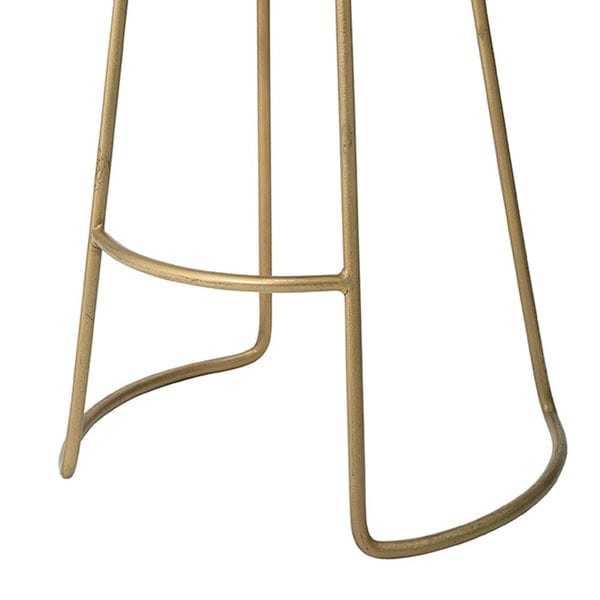Benzara 43" Bar Stool with Leatherette and Metal Sled Base BM263637